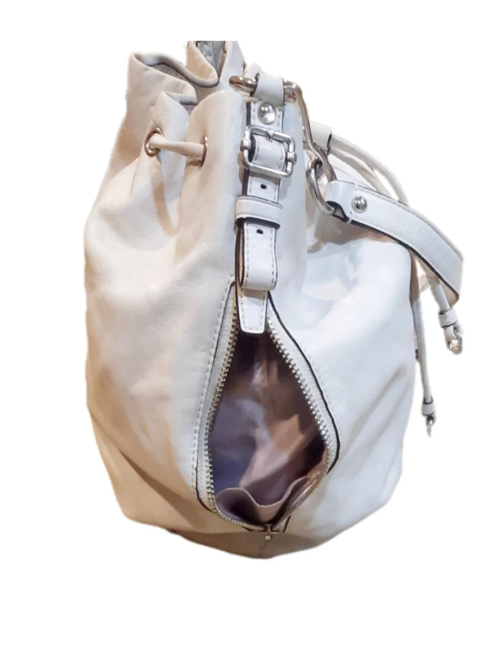 Vintage Coach Madison Leather Marielle Drawstring Bucket Tote Bag 17016 Cream
